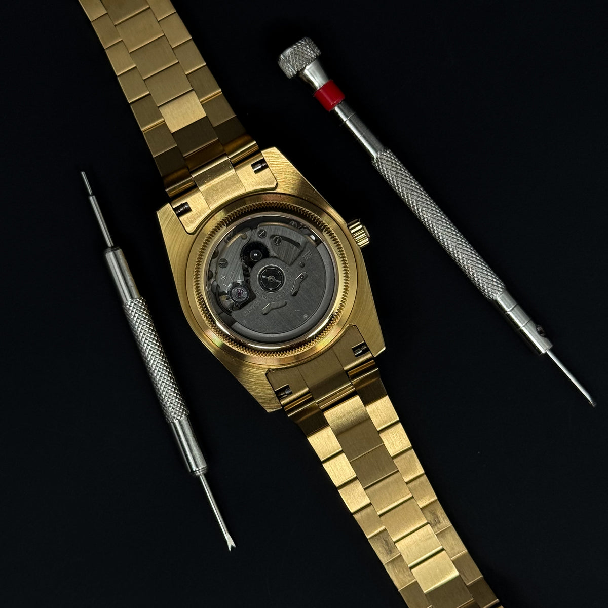 DATEJUST CARNELIAN ORANGE YELLOW GOLD - CUSTOM SEIKO NH35 AUTOMATIC WATCH