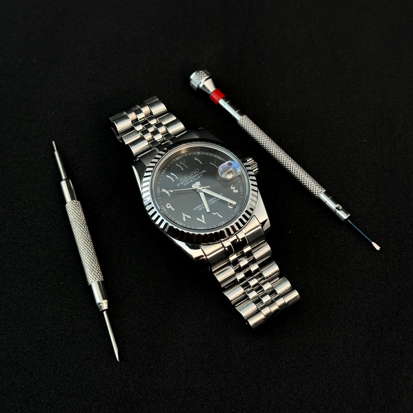 DATEJUST GREY ARABIC - CUSTOM SEIKO NH35 AUTOMATIC WATCH