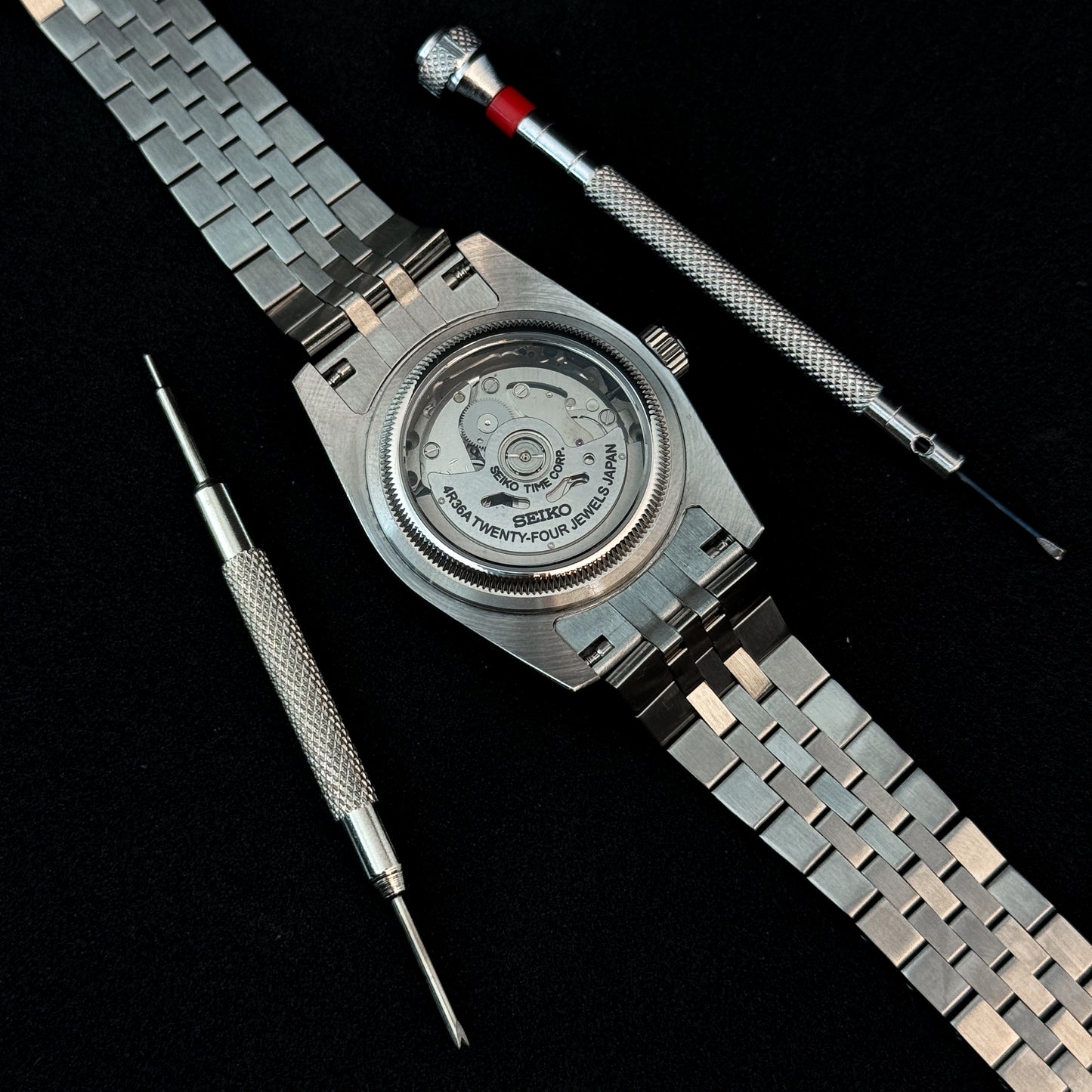 DATEJUST CARBON ARABIC - CUSTOM SEIKO NH35 AUTOMATIC WATCH