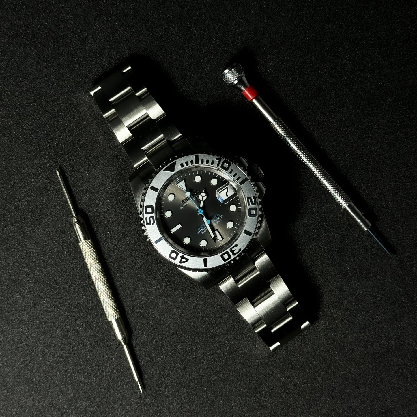 YACHT-GREY - CUSTOM SEIKO NH35 AUTOMATIC WATCH