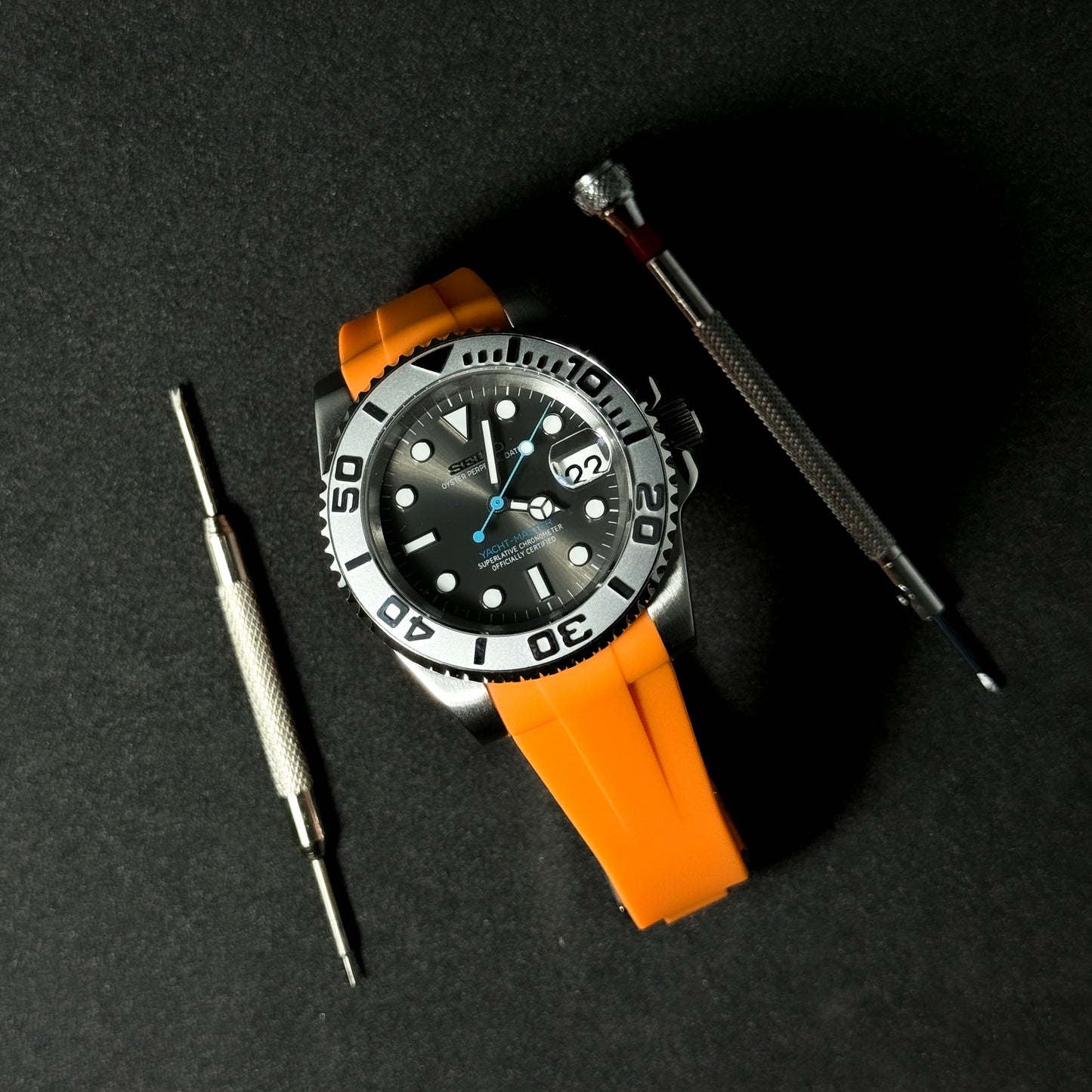 YACHT-GREY - CUSTOM SEIKO NH35 AUTOMATIC WATCH