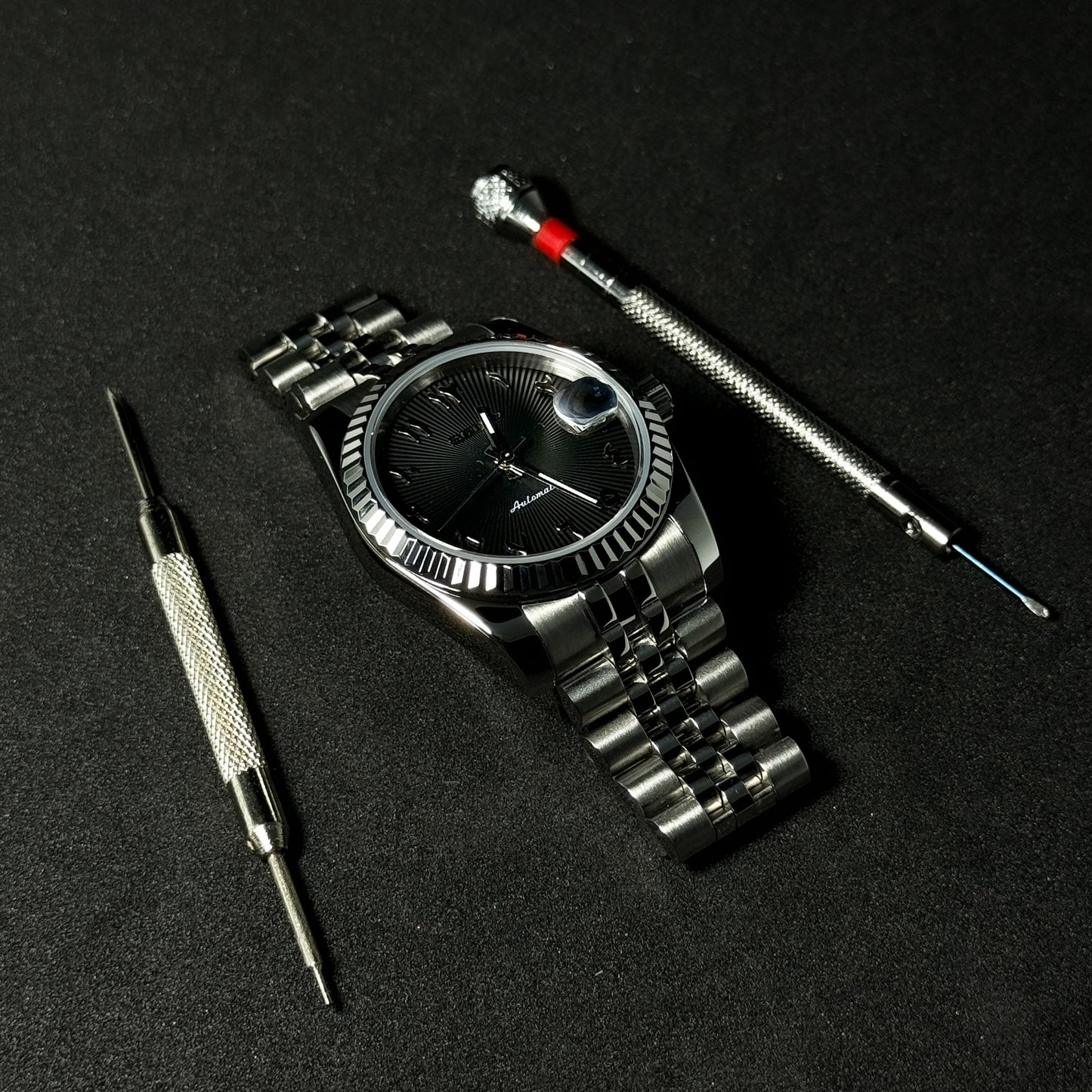 DATEJUST CARBON ARABIC - CUSTOM SEIKO NH35 AUTOMATIC WATCH