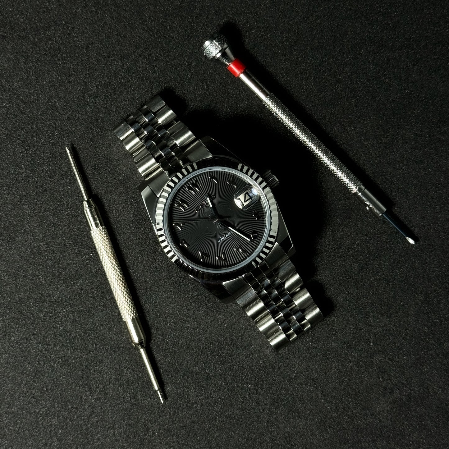 DATEJUST CARBON ARABIC - CUSTOM SEIKO NH35 AUTOMATIC WATCH