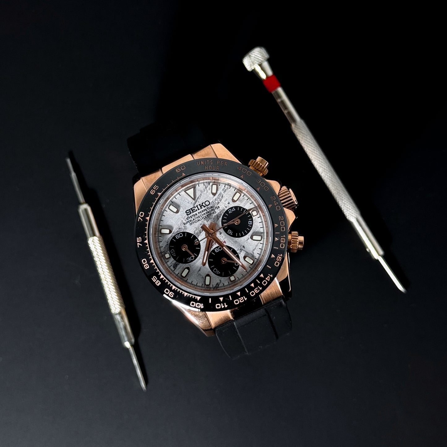 DAYTONA ROSE GOLD METEORITE - CUSTOM SEIKO WATCH
