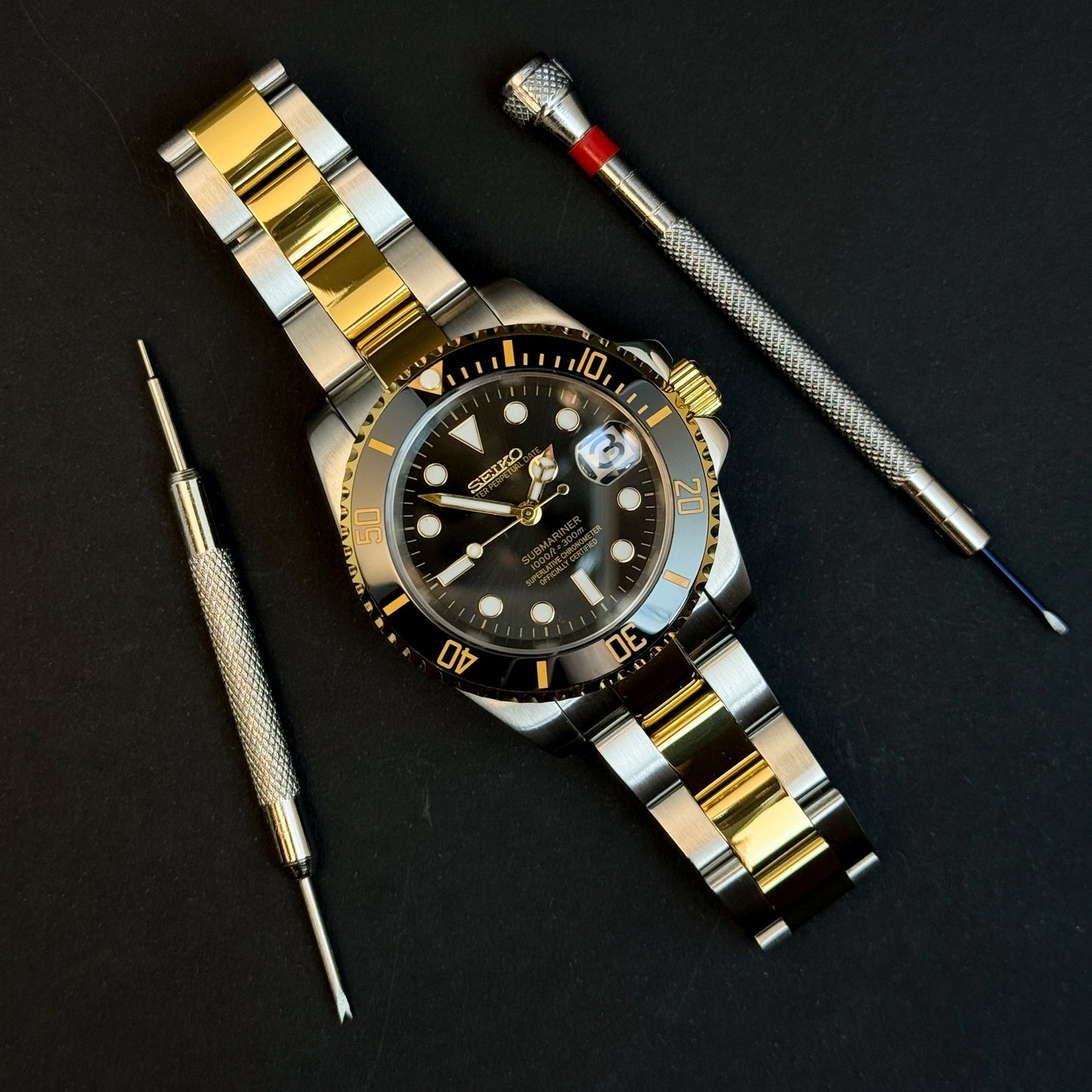 SUB-HALFGOLD - CUSTOM SEIKO NH35 AUTOMATIC WATCH