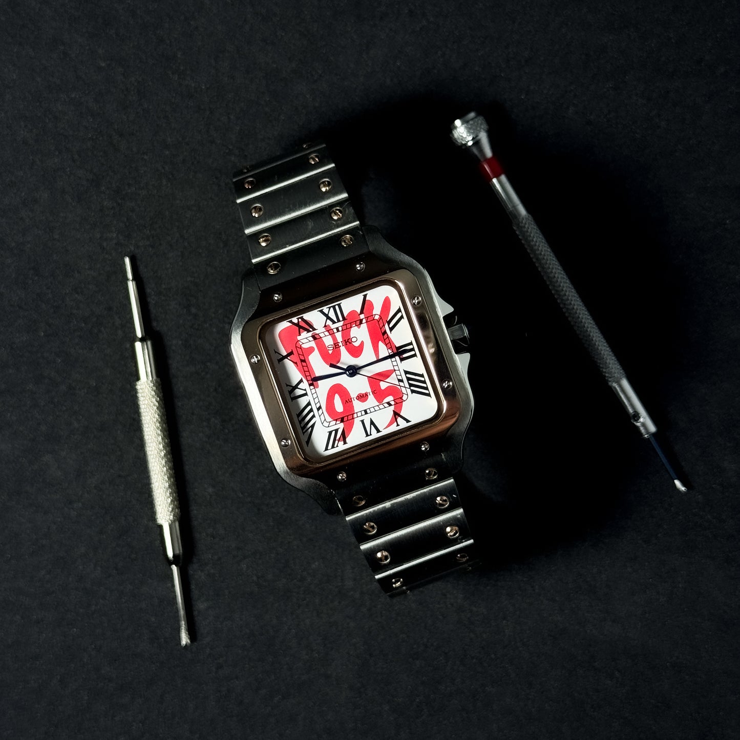 HALF ROSE GOLD SANTOS FVCK 9.5 - CUSTOM SEIKO NH35 AUTOMATIC WATCH