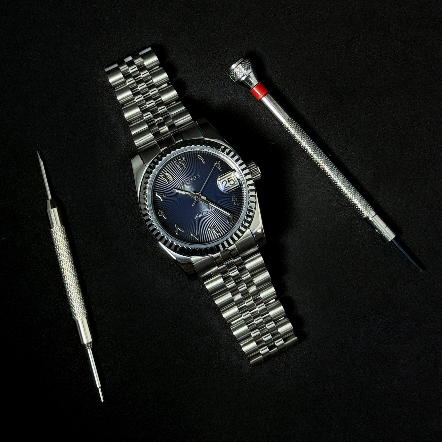 DATEJUST MIDNIGHT BLUE ARABIC - CUSTOM SEIKO NH35 AUTOMATIC WATCH