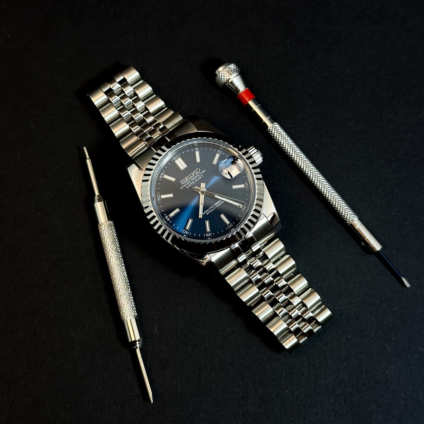 DATEJUST NAVY BLUE - CUSTOM SEIKO NH35 AUTOMATIC WATCH