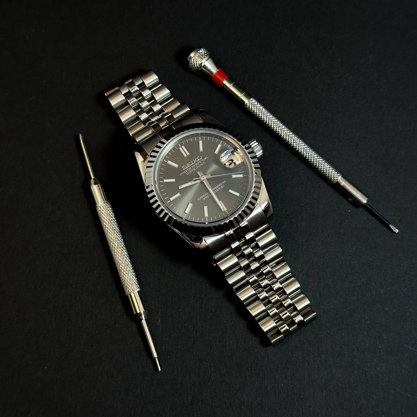 DATEJUST GREY LUME - CUSTOM SEIKO NH35 AUTOMATIC WATCH
