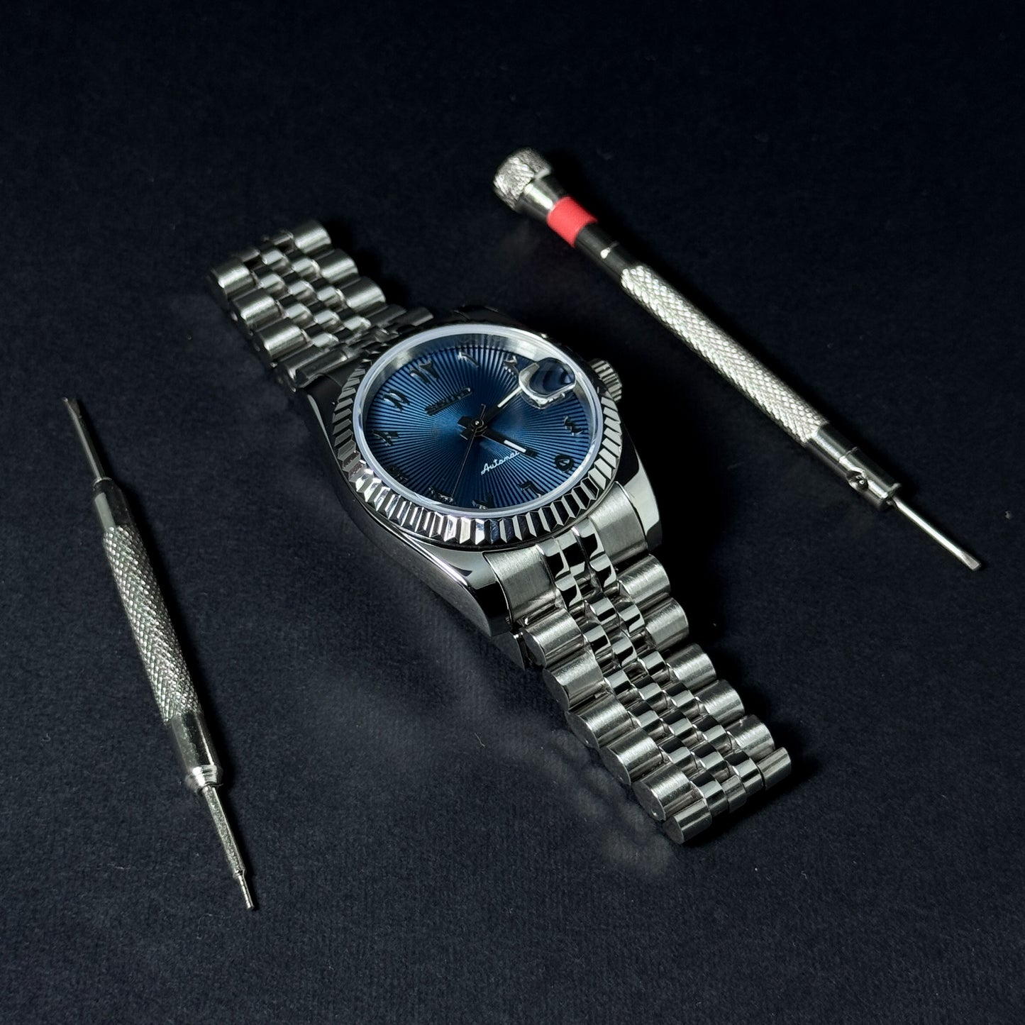DATEJUST AZURE BLUE ARABIC - CUSTOM SEIKO NH35 AUTOMATIC WATCH