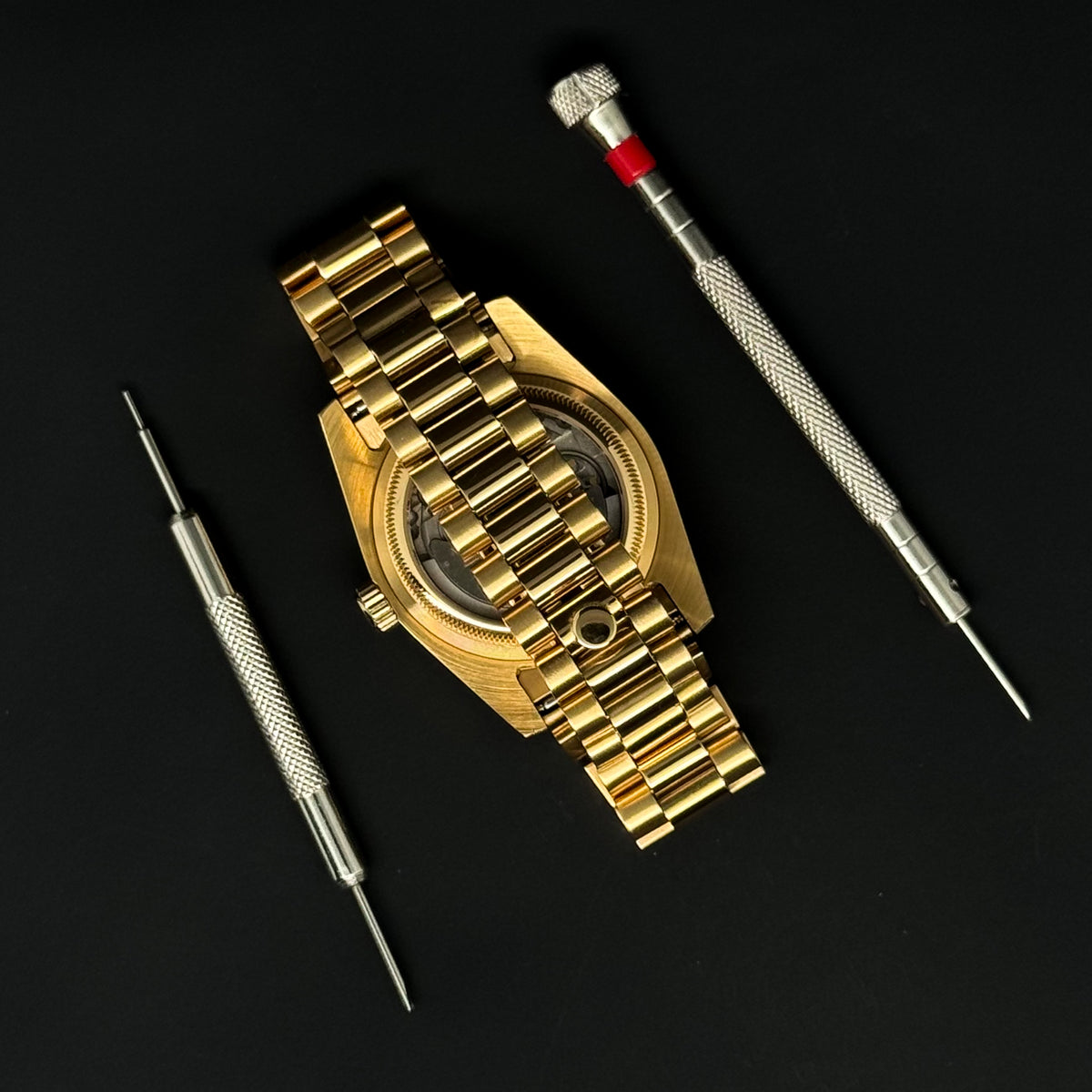 DATEJUST CARNELIAN ORANGE YELLOW GOLD - CUSTOM SEIKO NH35 AUTOMATIC WATCH