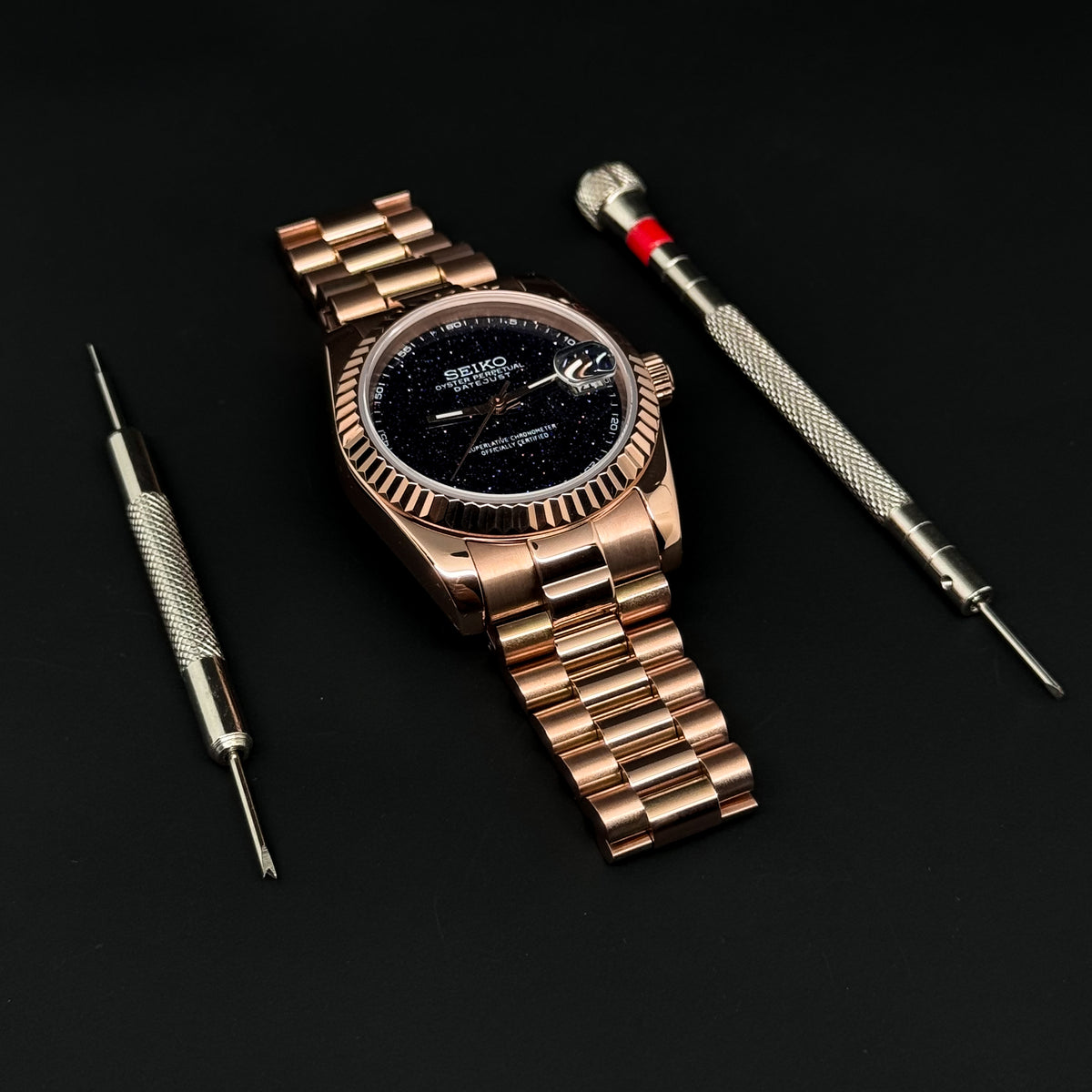 DATEJUST STARDUST ROSE GOLD - CUSTOM SEIKO NH35 AUTOMATIC WATCH