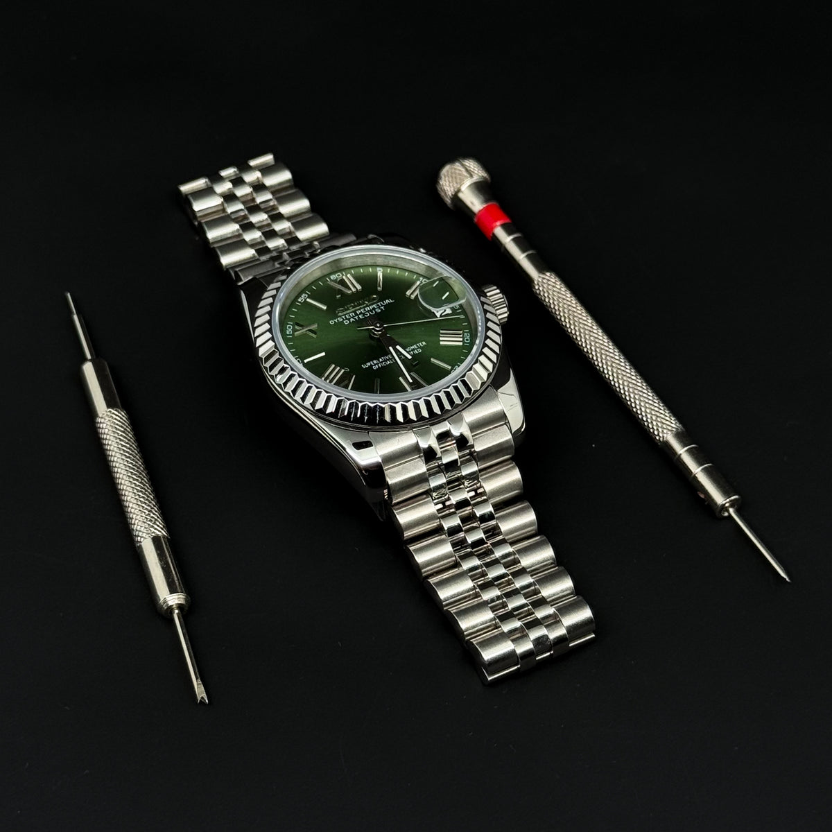 DATEJUST FOREST GREEN ROMAN - CUSTOM SEIKO NH35 AUTOMATIC WATCH