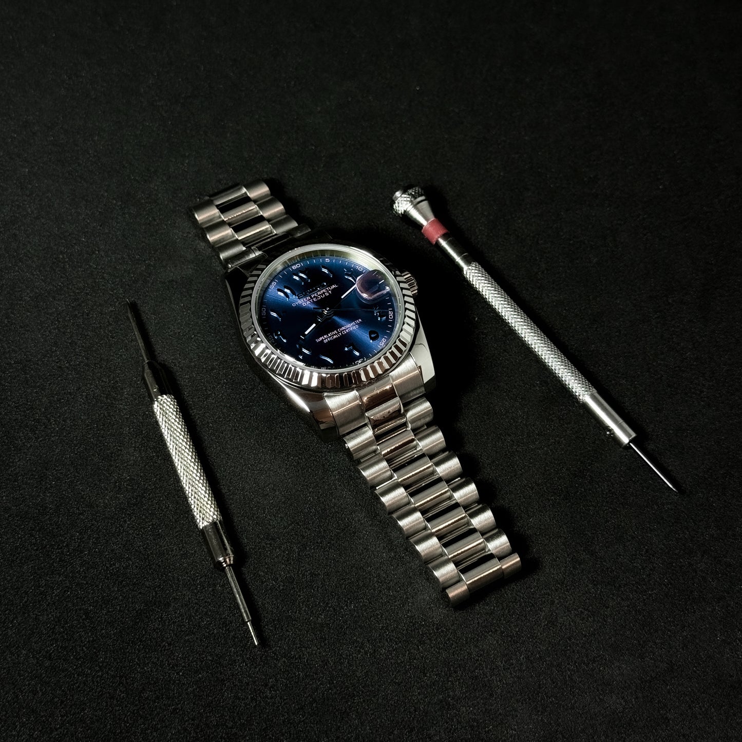 DATEJUST ROYAL BLUE ARABIC - CUSTOM SEIKO NH35 AUTOMATIC WATCH