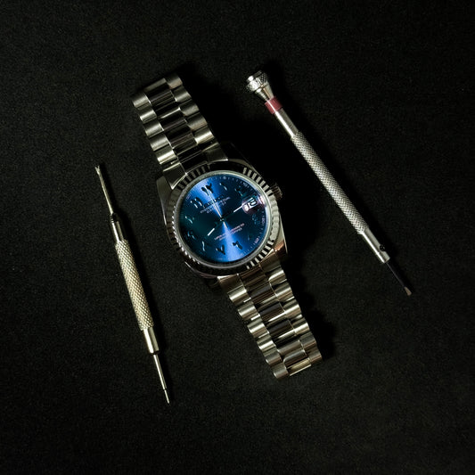 DATEJUST ROYAL BLUE ARABIC - CUSTOM SEIKO NH35 AUTOMATIC WATCH