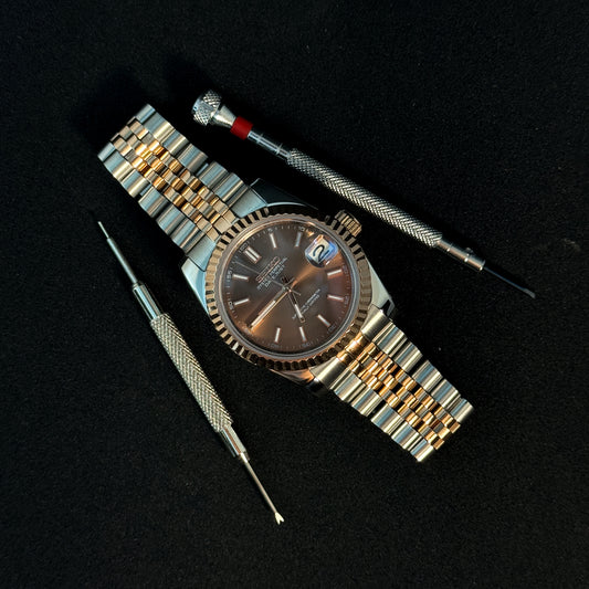DATEJUST CHOCO-HALF ROSE GOLD - CUSTOM SEIKO NH35 AUTOMATIC WATCH
