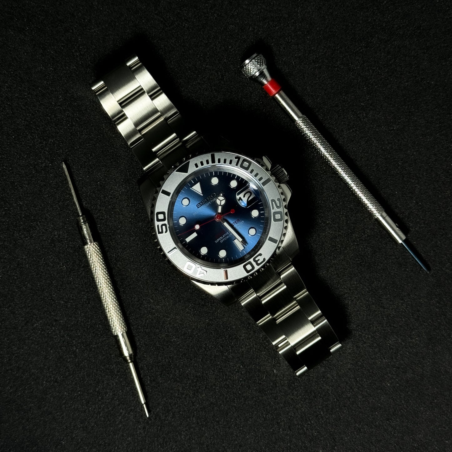 YACHT-BLUE - CUSTOM SEIKO NH35 AUTOMATIC WATCH