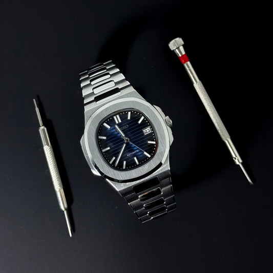 NAUTILUS NAVY BLUE - CUSTOM SEIKO NH35 AUTOMATIC WATCH