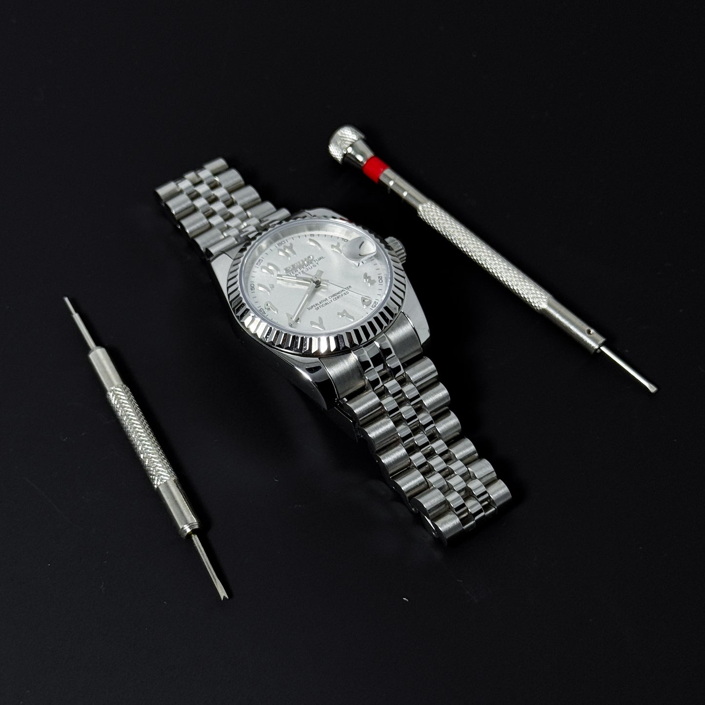 DATEJUST SILVER ARABIC - CUSTOM SEIKO NH35 AUTOMATIC WATCH