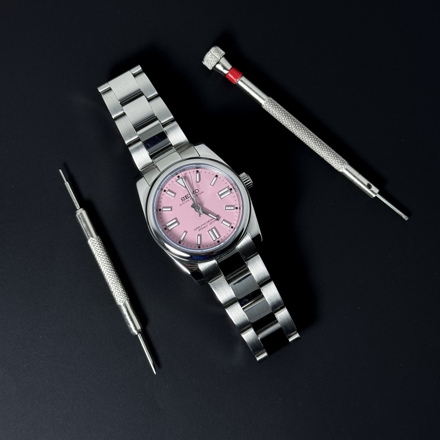 OP BABY PINK- CUSTOM SEIKO NH35 AUTOMATIC WATCH