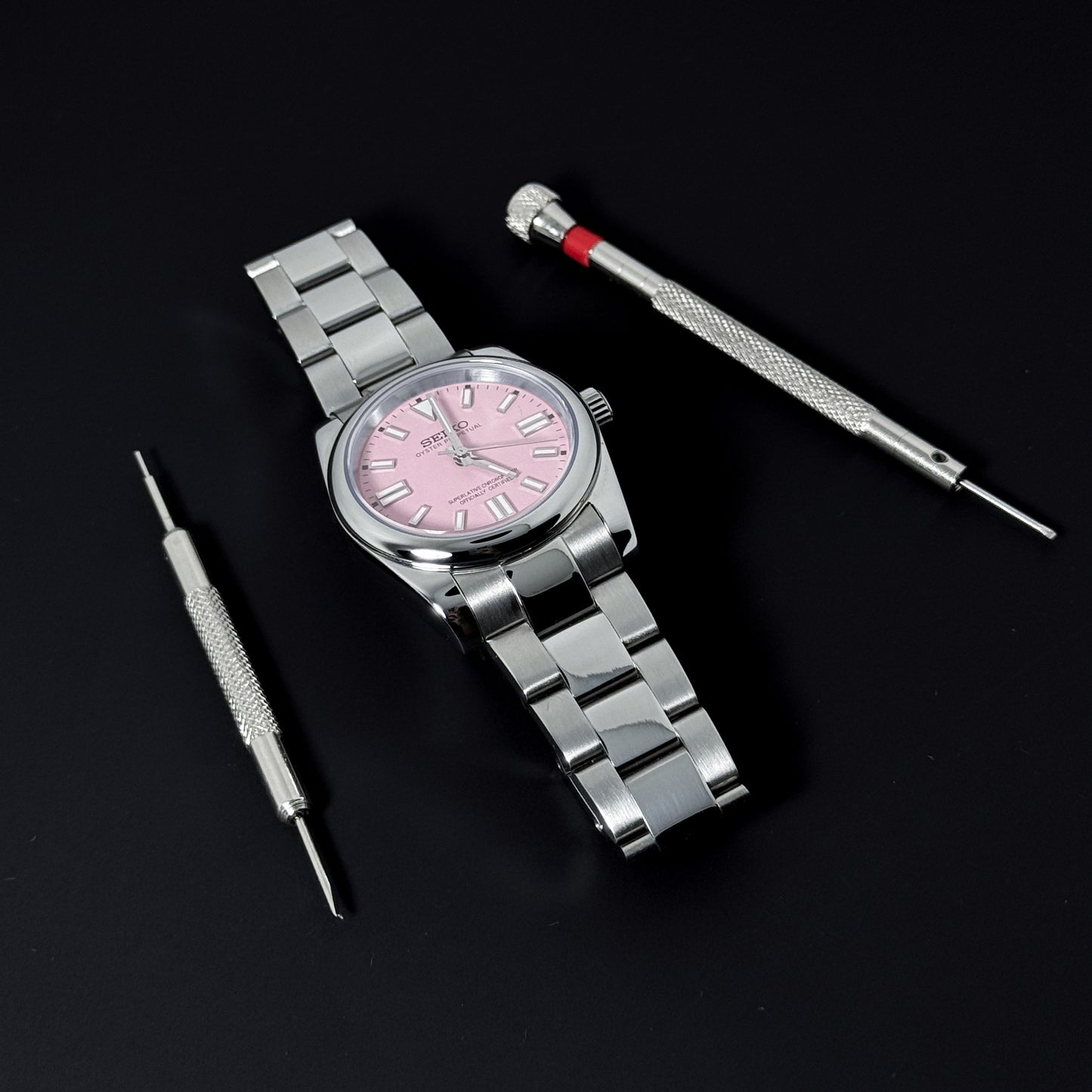 OP BABY PINK- CUSTOM SEIKO NH35 AUTOMATIC WATCH