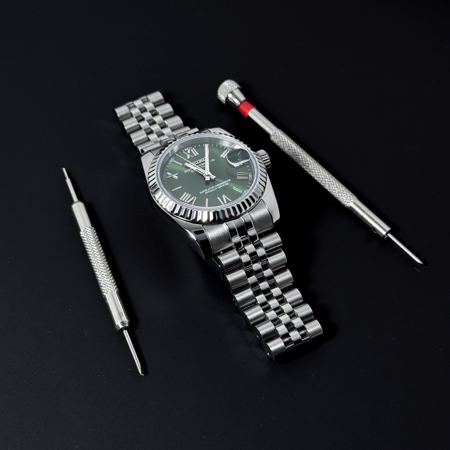DATEJUST FOREST GREEN ROMAN - CUSTOM SEIKO NH35 AUTOMATIC WATCH