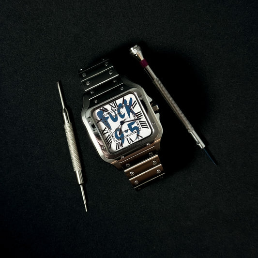 SANTOS NAVY BLUE FVCK 9.5 - CUSTOM SEIKO NH35 AUTOMATIC WATCH