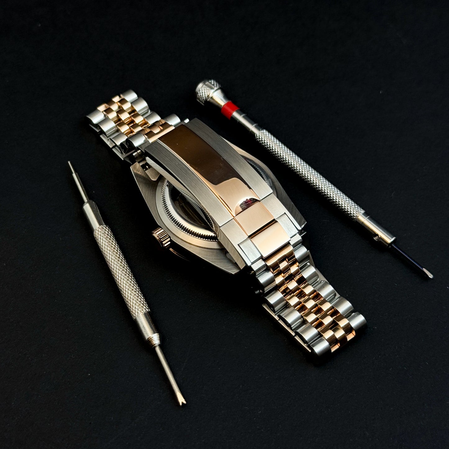 DATEJUST OLIVE-HALF ROSE GOLD ARABIC - CUSTOM SEIKO NH35 AUTOMATIC WATCH