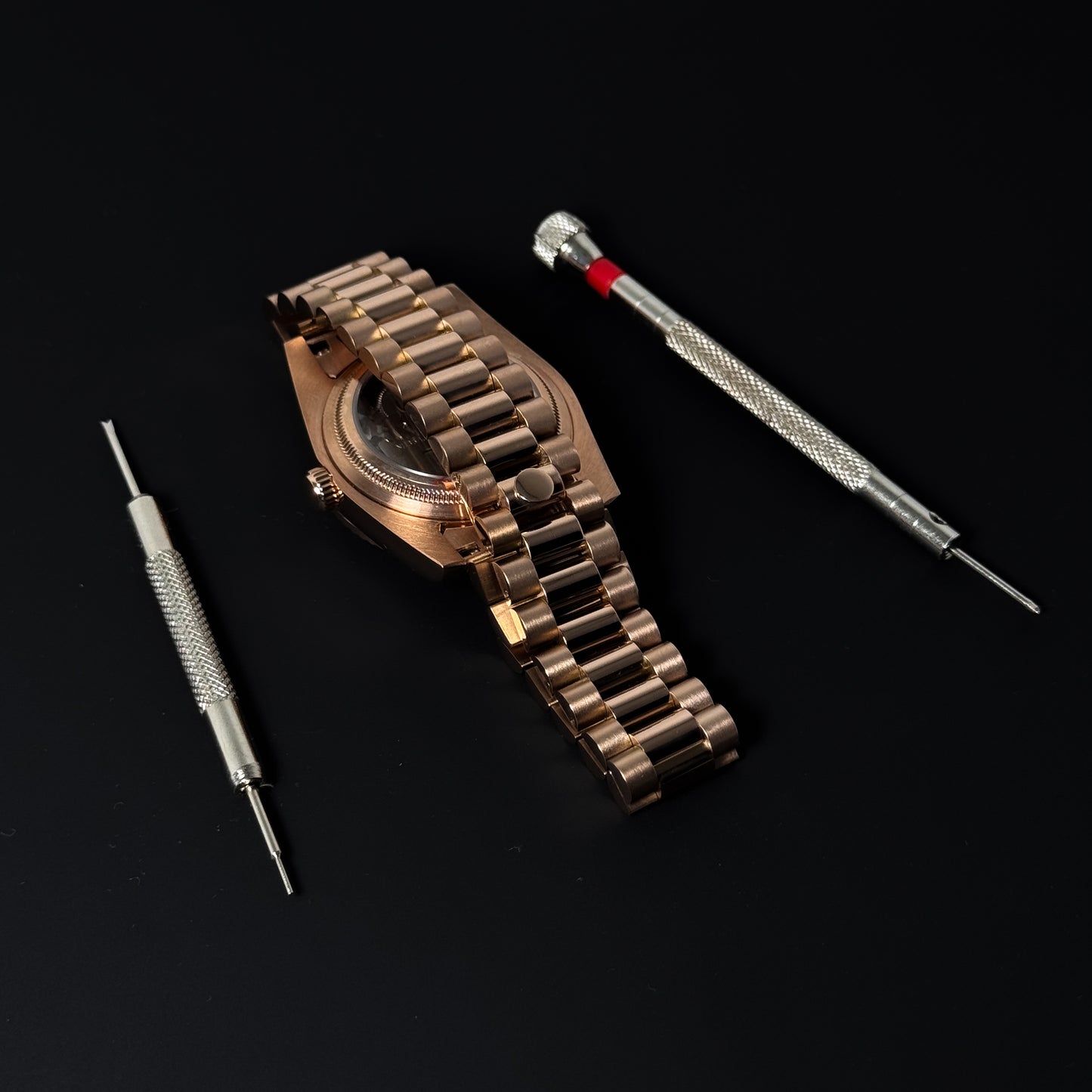 DATEJUST MIDNIGHT BLUE CRYSTALS ROSE GOLD - CUSTOM SEIKO NH35 AUTOMATIC WATCH