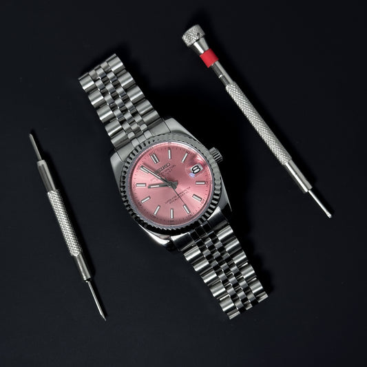 DATEJUST BABY PINK LUME - CUSTOM SEIKO NH35 AUTOMATIC WATCH