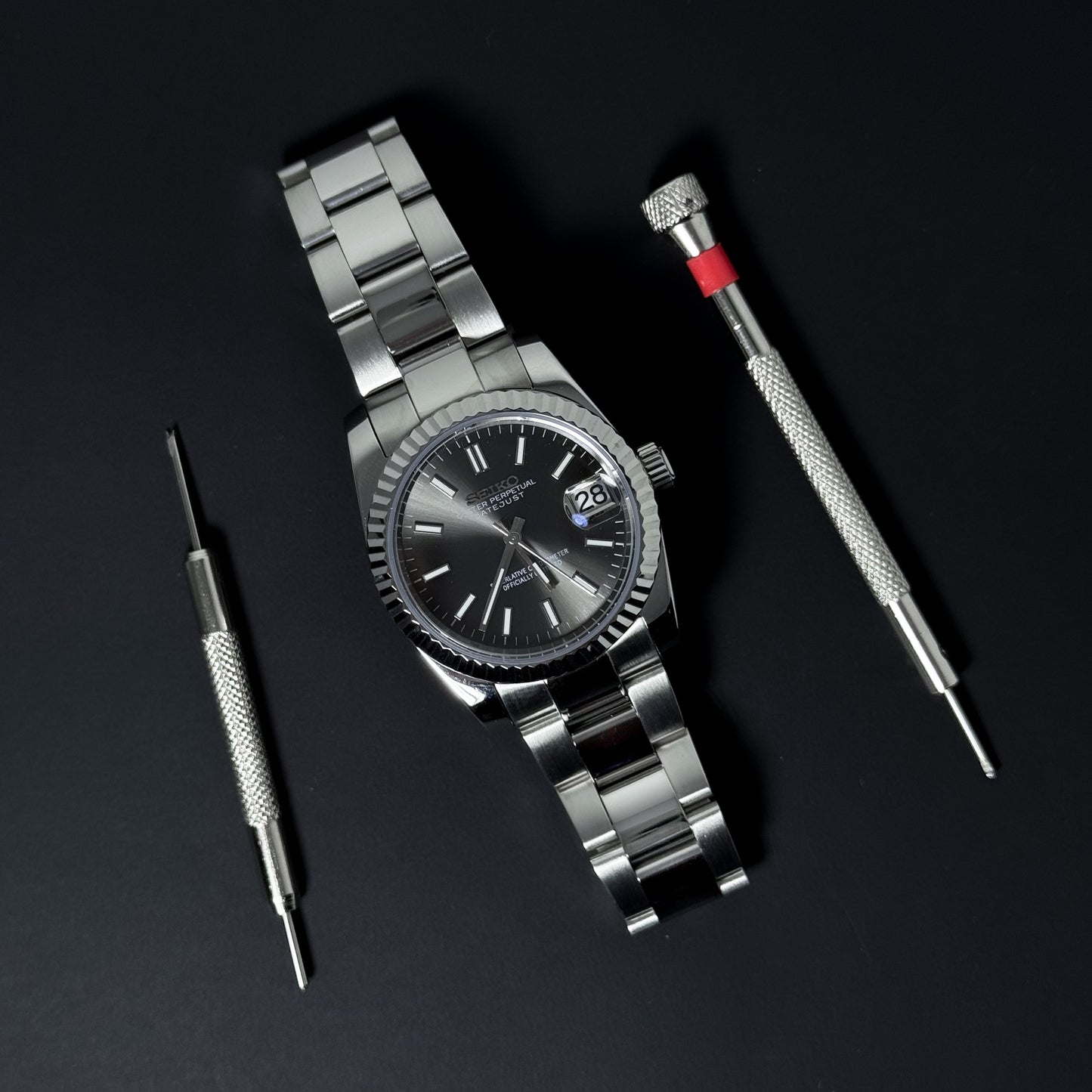 DATEJUST CLASSIC GREY LUME - CUSTOM SEIKO NH35 AUTOMATIC WATCH