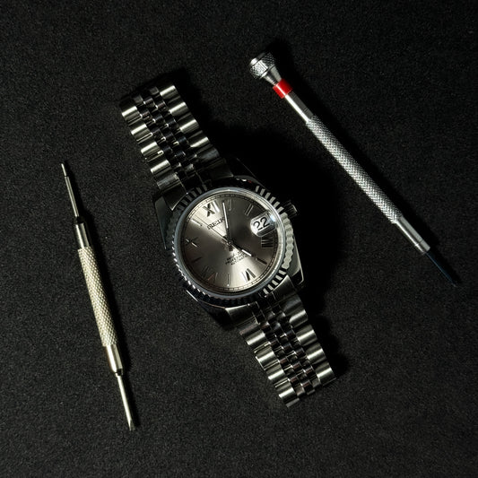 DATEJUST SILVER ROMAN - CUSTOM SEIKO NH35 AUTOMATIC WATCH