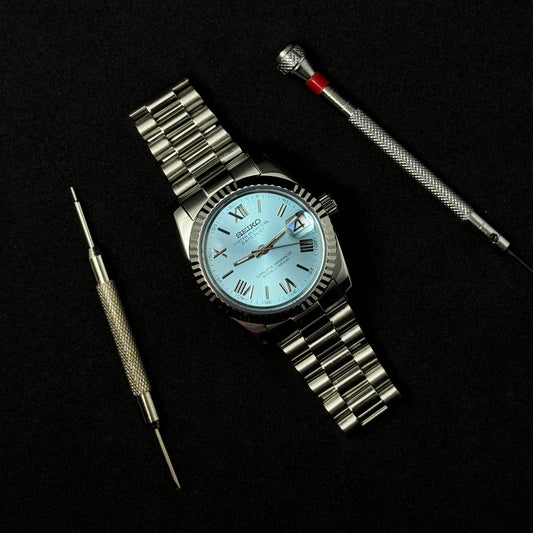 DATEJUST ICE BLUE ROMAN - CUSTOM SEIKO NH35 AUTOMATIC WATCH