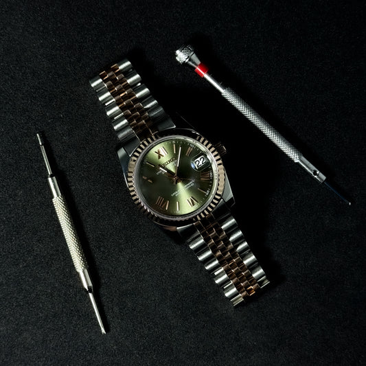 DATEJUST HALF ROSE GOLD OLIE - CUSTOM SEIKO NH35 AUTOMATIC WATCH