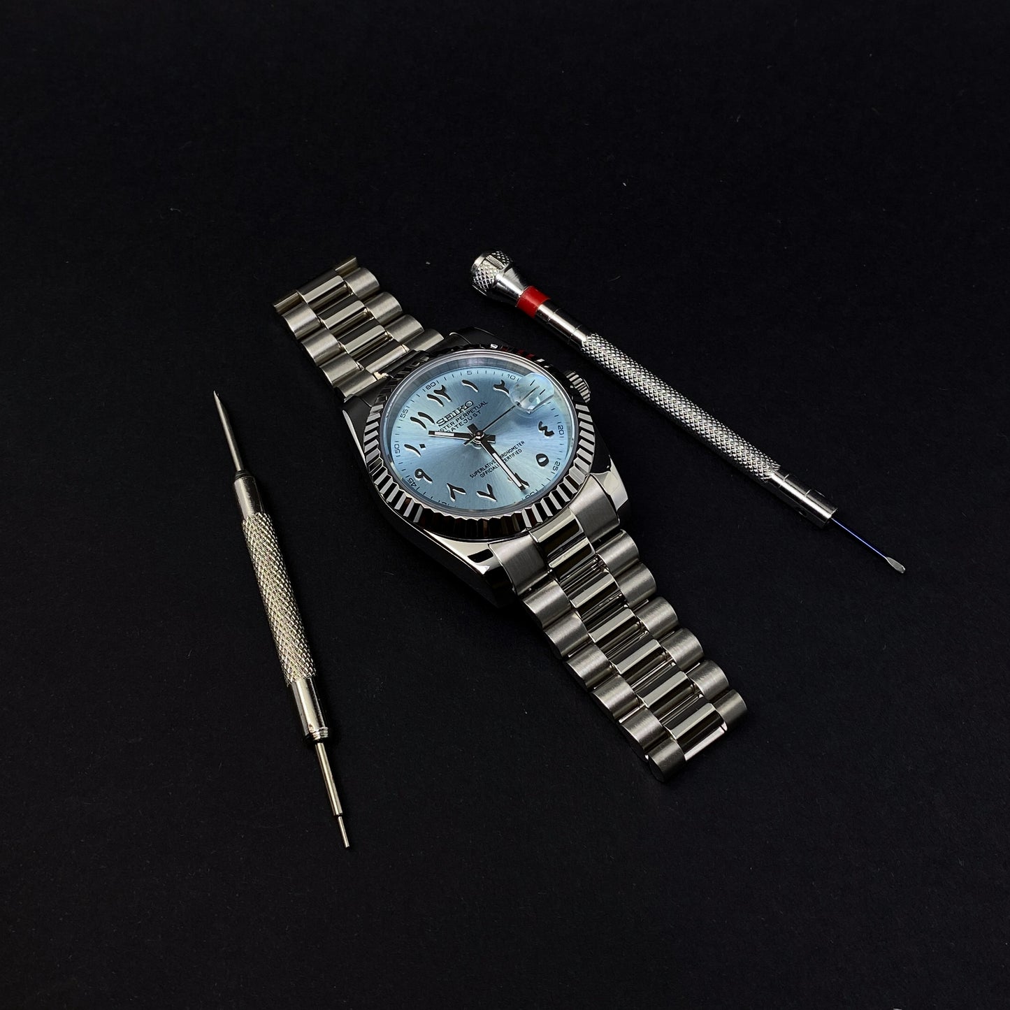 DATEJUST ICE BLUE ARABIC - CUSTOM SEIKO NH35 AUTOMATIC WATCH