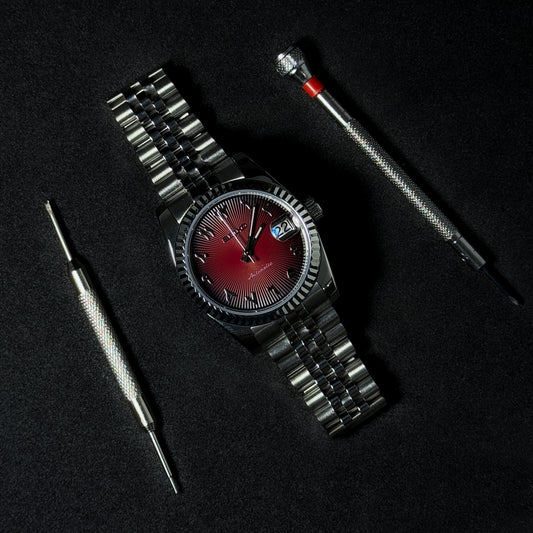 DATEJUST TWILIGHT RED ARABIC - CUSTOM SEIKO NH35 AUTOMATIC WATCH