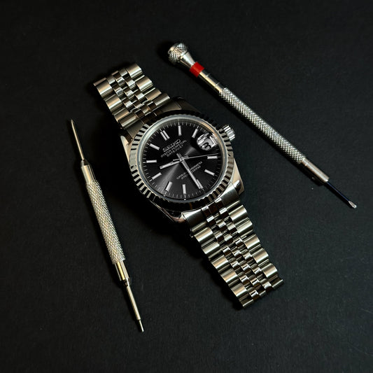 DATEJUST BLACK LUME - CUSTOM SEIKO NH35 AUTOMATIC WATCH