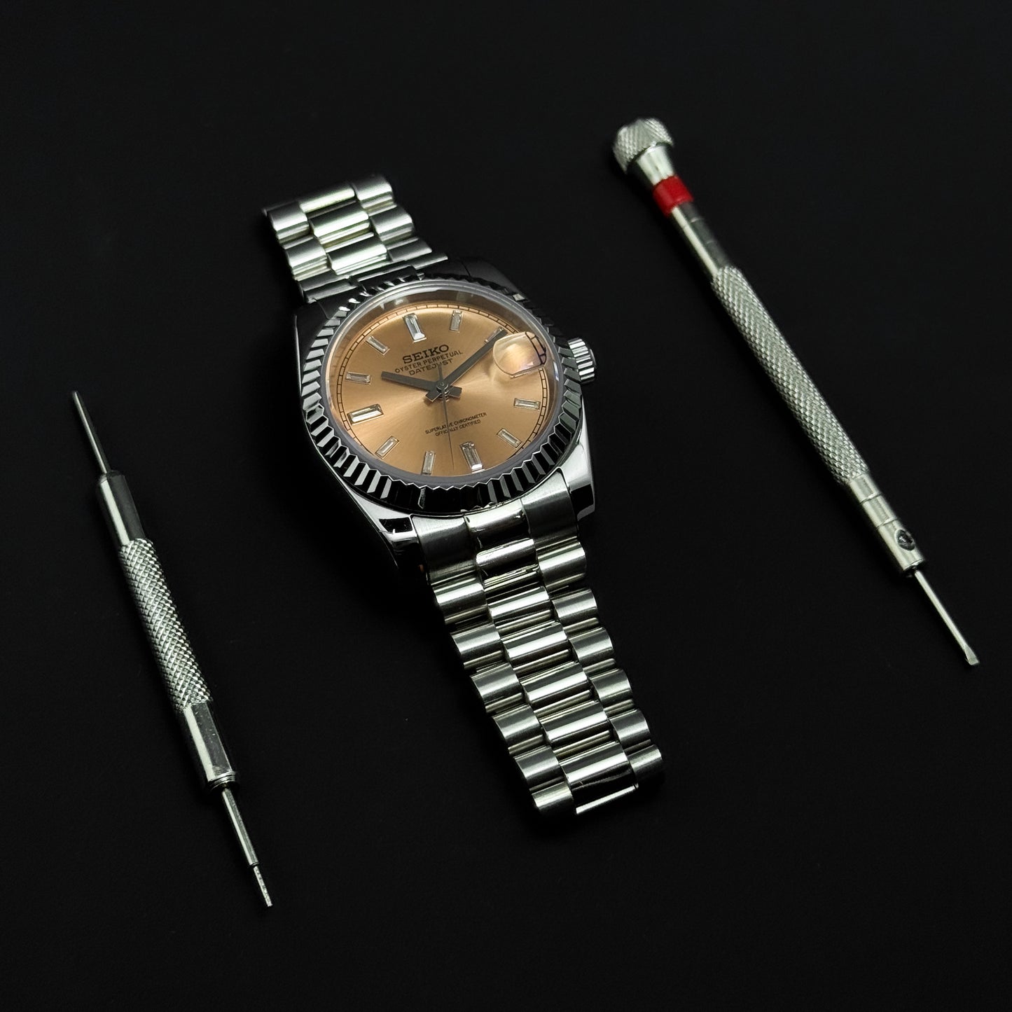DATEJUST SALMON - CUSTOM SEIKO NH35 AUTOMATIC WATCH