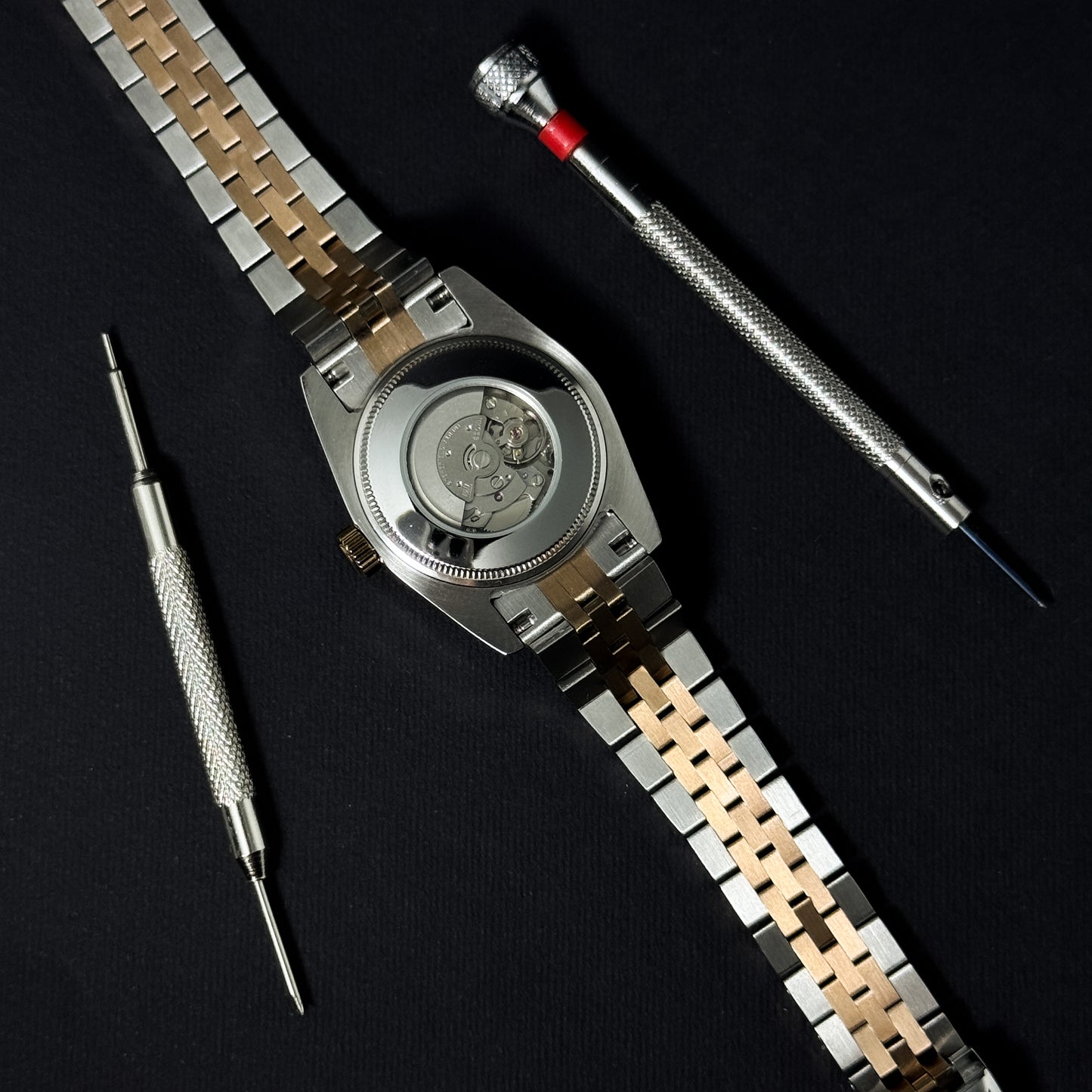 LADY DATEJUST HALF-ROSEGOLD SILVER ROMAN - CUSTOM SEIKO AUTOMATIC WATCH