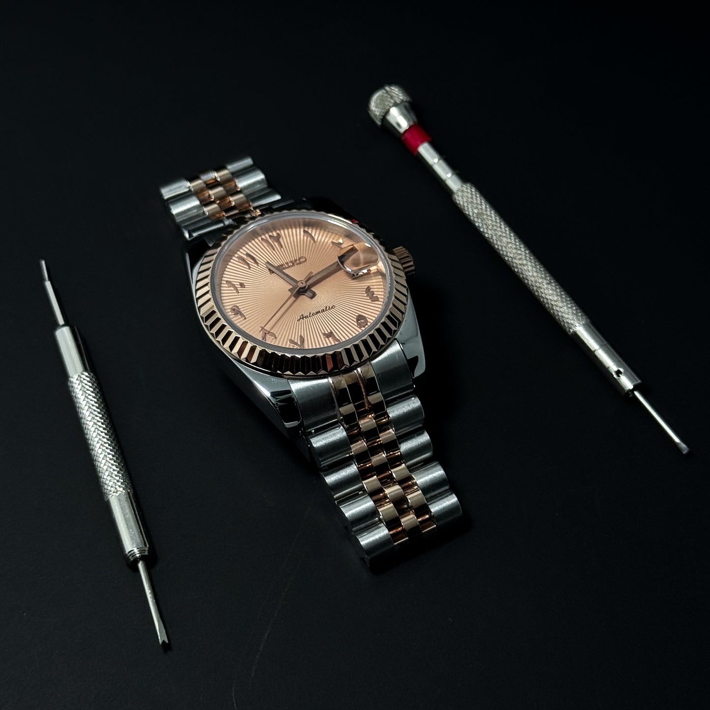 DATEJUST ROSE - CUSTOM SEIKO NH35 AUTOMATIC WATCH