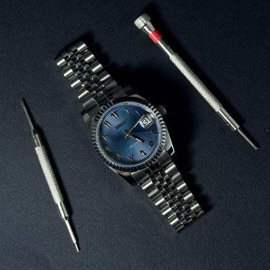 DATEJUST AZURE BLUE ARABIC - CUSTOM SEIKO NH35 AUTOMATIC WATCH